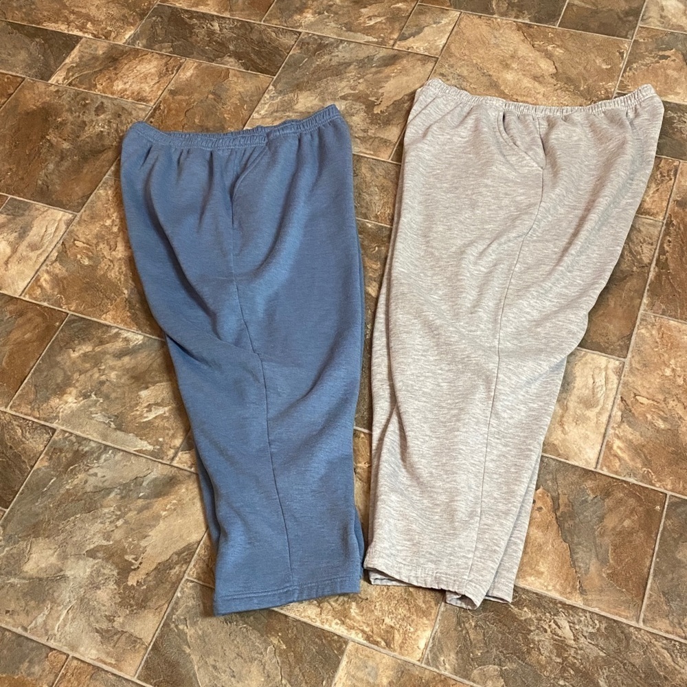 Jennifer Lauren‎ Plus Women Size 3X Gray & Blue Sweat Pants With Pockets